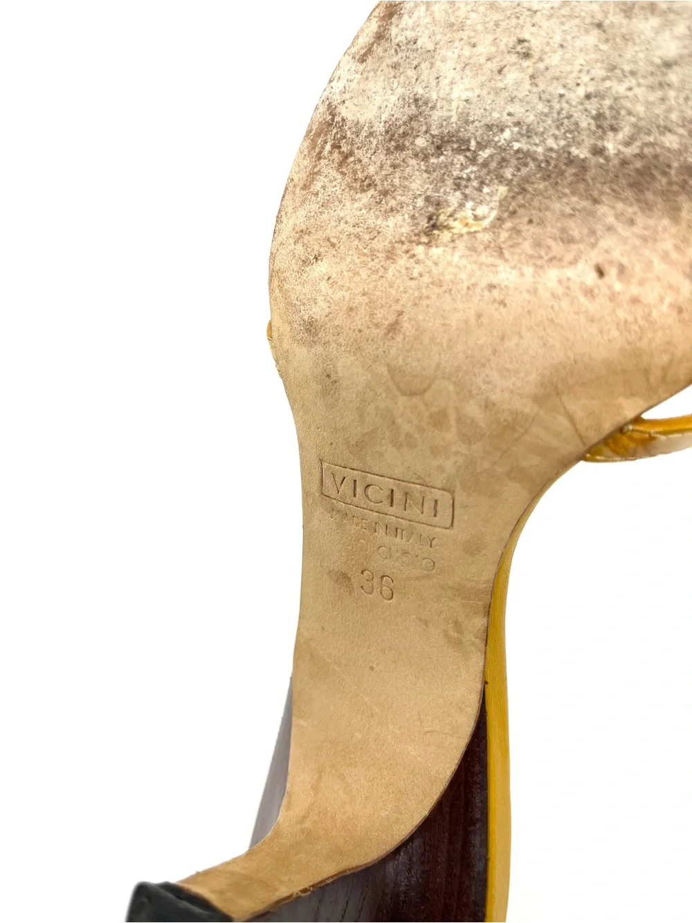 Vintage Giuseppe Zanotti Yellow Gold Crystal Turtle Sandals Kitten Heels 36 6